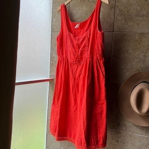 Anthropologie Maeve 100% cotton sundress POCKETS, pin tucks, cute, cool & comfy!